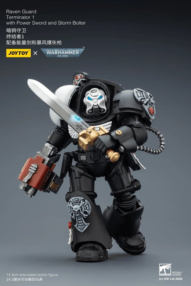 Warhammer 40,000 Action Figure Raven Guard Terminator 1 with Power Sword and Storm Bolter 14 cm - Joy Toy Action Figures