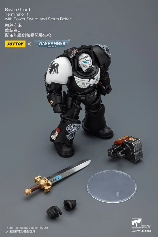 Warhammer 40,000 Action Figure Raven Guard Terminator 1 with Power Sword and Storm Bolter 14 cm - Joy Toy Action Figures