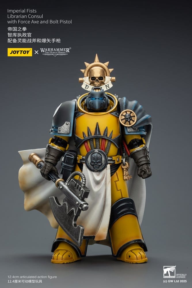 Warhammer Imperial Fists Action Figure Librarian Consulwith Force Axe and Bolt Pistol 12 cm - Joy Toy (CN) Action Figures