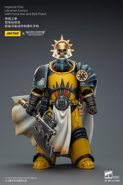 Warhammer Imperial Fists Action Figure Librarian Consulwith Force Axe and Bolt Pistol 12 cm - Joy Toy (CN) Action Figures