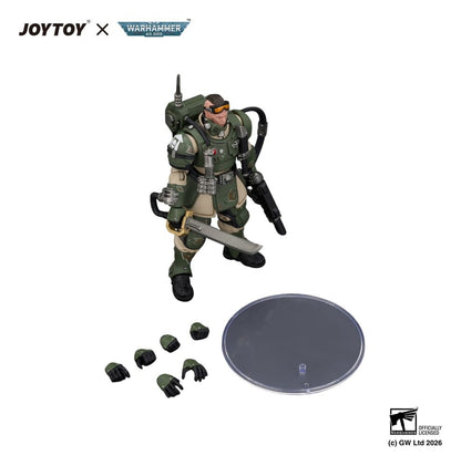 Warhammer Action Figure Astra Militarum Kasrkin 7 with Hot-shot Laspistol and Power Sword - Joy Toy Action Figures