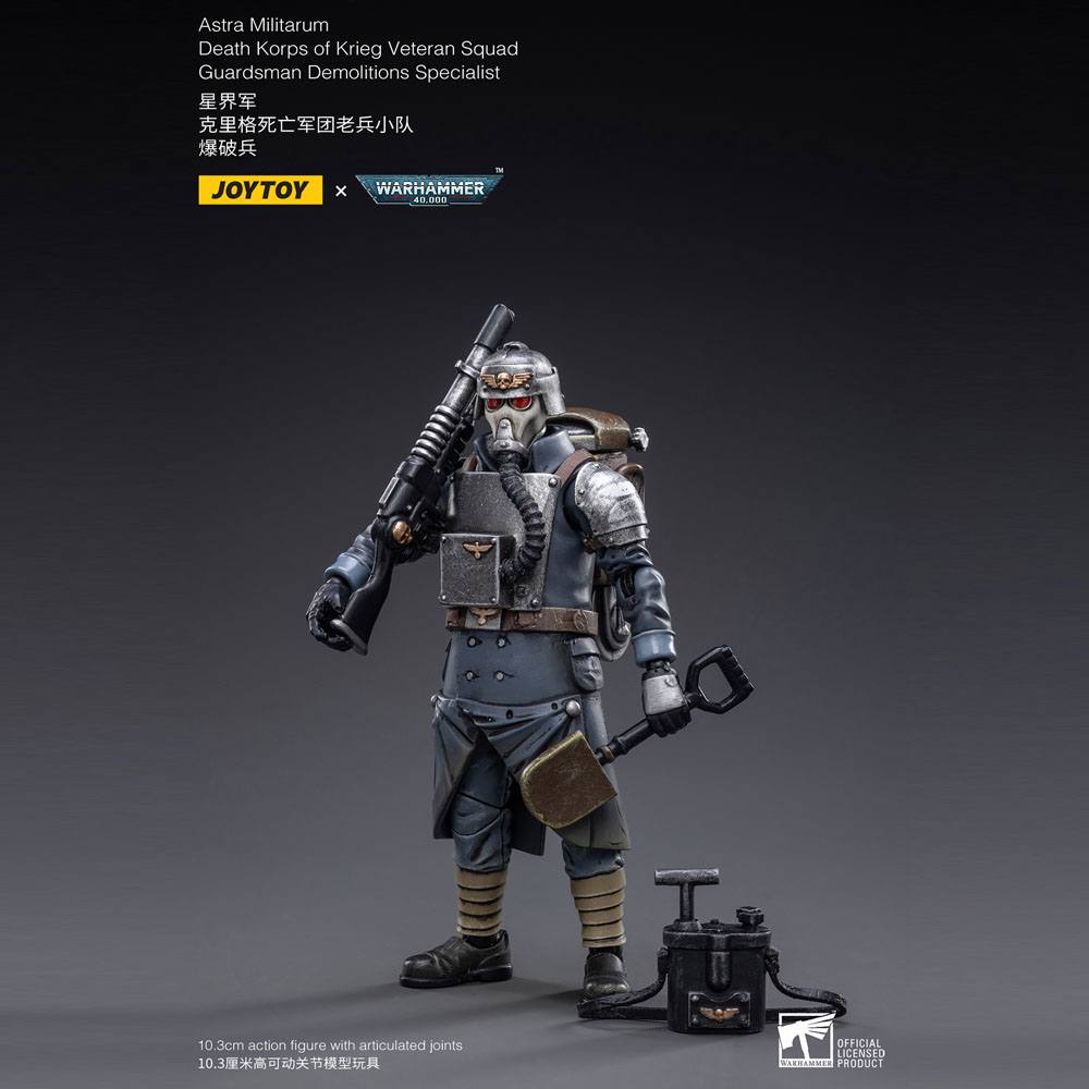 Warhammer 40k Action Figure 1/18 Death Korps of Krieg Veteran Squad Guardsman Demolitions Specialist - Joy Toy Action figures