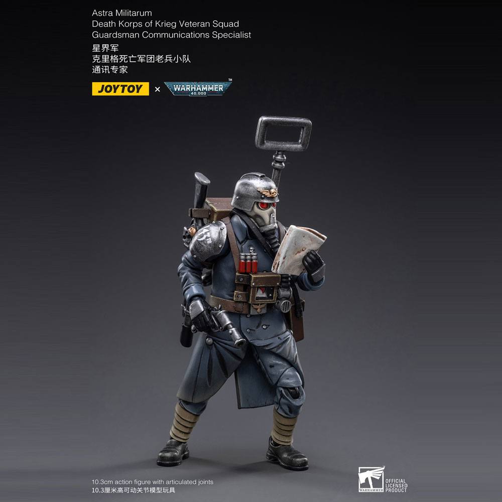 Warhammer 40k Action Figure 1/18 Death Korps of Krieg Veteran Squad Guardsman Communications Specialist - Joy Toy Action Figures