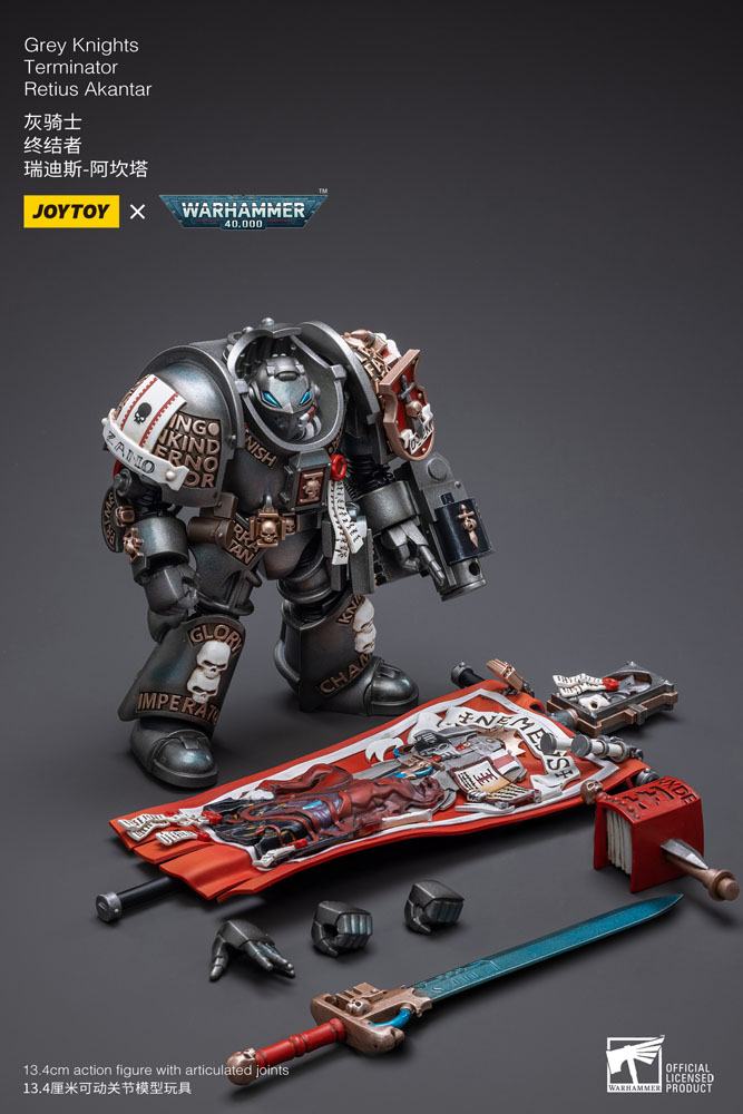 Warhammer 40k Action Figure 1/18 Grey Knights Terminator Retius Akantar 13 cm - Joy Toy Action Figures