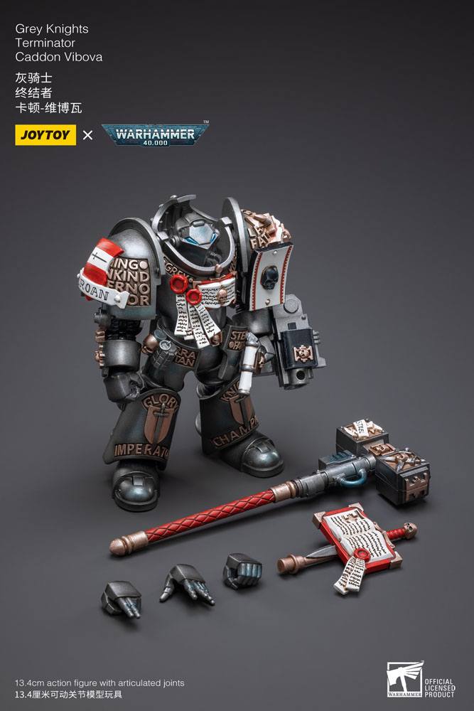 Warhammer 40k Action Figure 1/18 Grey Knights Terminator Caddon Vibova 13 cm - Joy Toy Action Figures