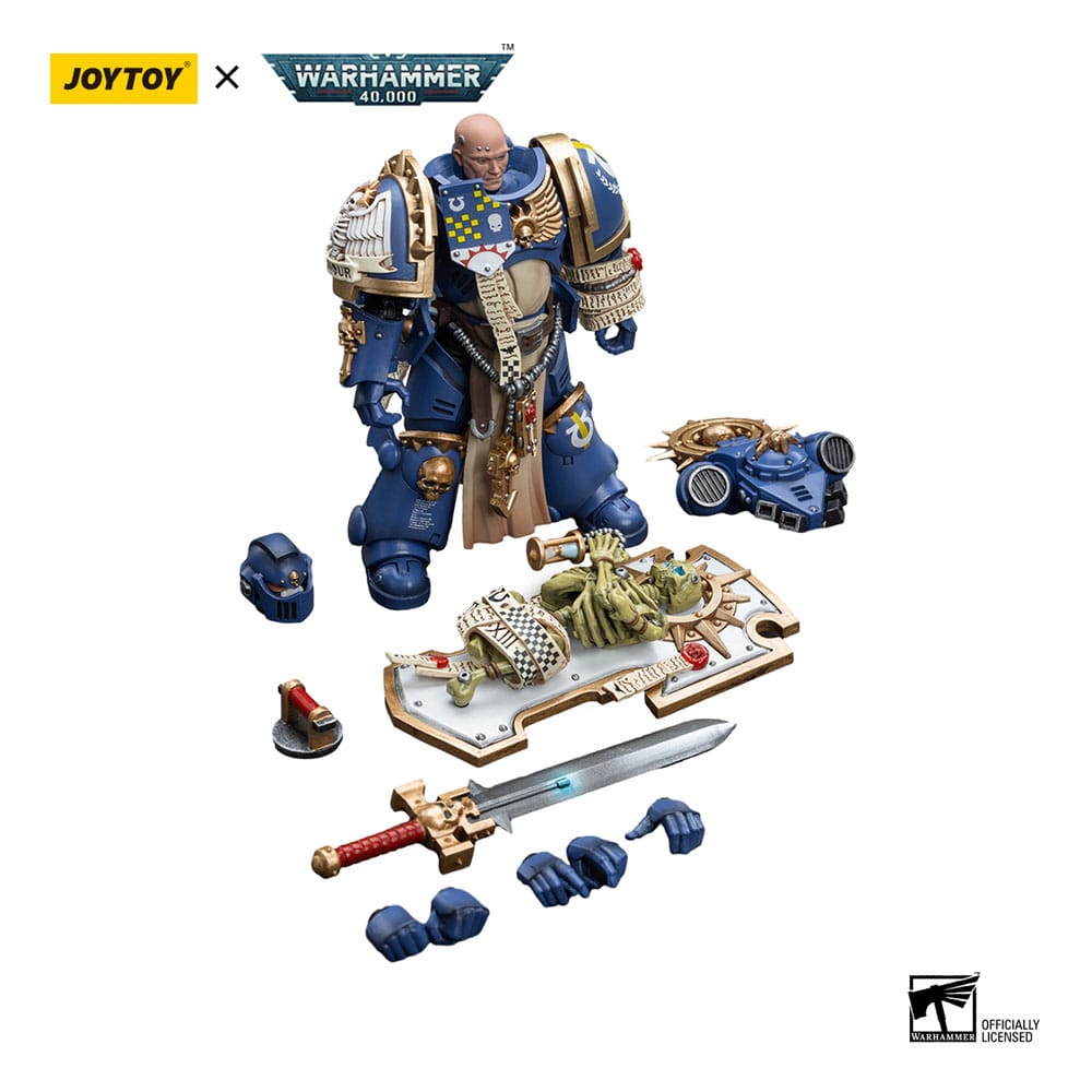 Warhammer 40k Action Figure 1/18 Ultramarines Primaris Captain with Relic Shield and Power Sword 12 cm - Joy Toy Action Figures