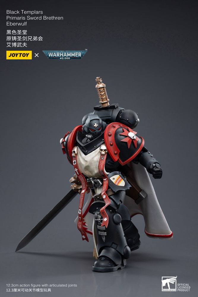 Warhammer 40k Action Figure 1/18 Black Templars Primaris Sword Brethren Eberwulf 12 cm - Joy Toy Action Figures