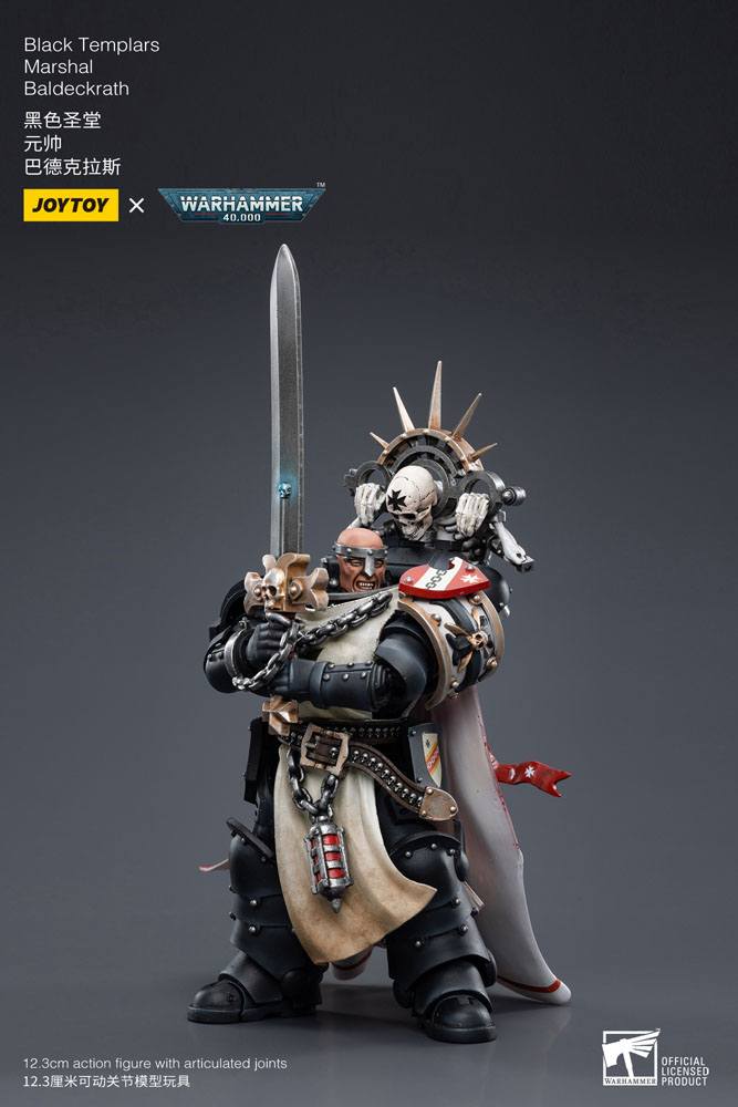 Warhammer 40k Action Figure 1/18 Black Templars Marshal Baldeckrath 12 cm - Joy Toy Action Figures