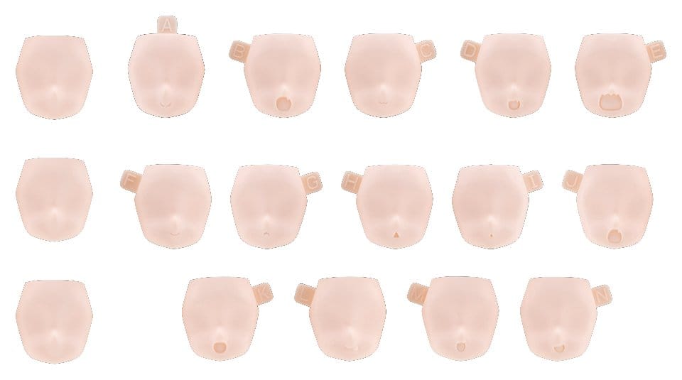 Megami Device M.S.G. Plastic Model Kit 10 Face Set Puni Mofu 01 Skin Color B - Kotobukiya Model Kits