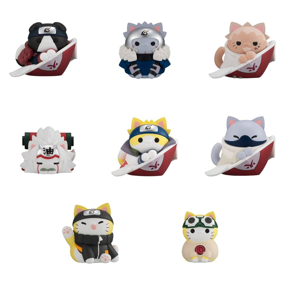 Naruto Shippuden Mega Cat Project Nyaruto! Mini Figures The bond between master and disciple ver. Blind Box Assortment Box Qty 8 (Repeat) - Megahouse Blind Boxes