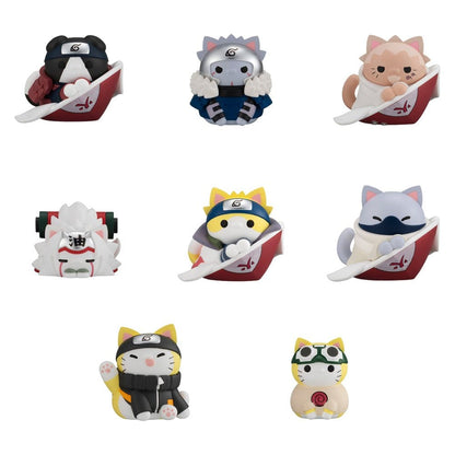 Naruto Shippuden Mega Cat Project Nyaruto! Mini Figures The bond between master and disciple ver. Blind Box Assortment Box Qty 8 (Repeat) - Megahouse Blind Boxes