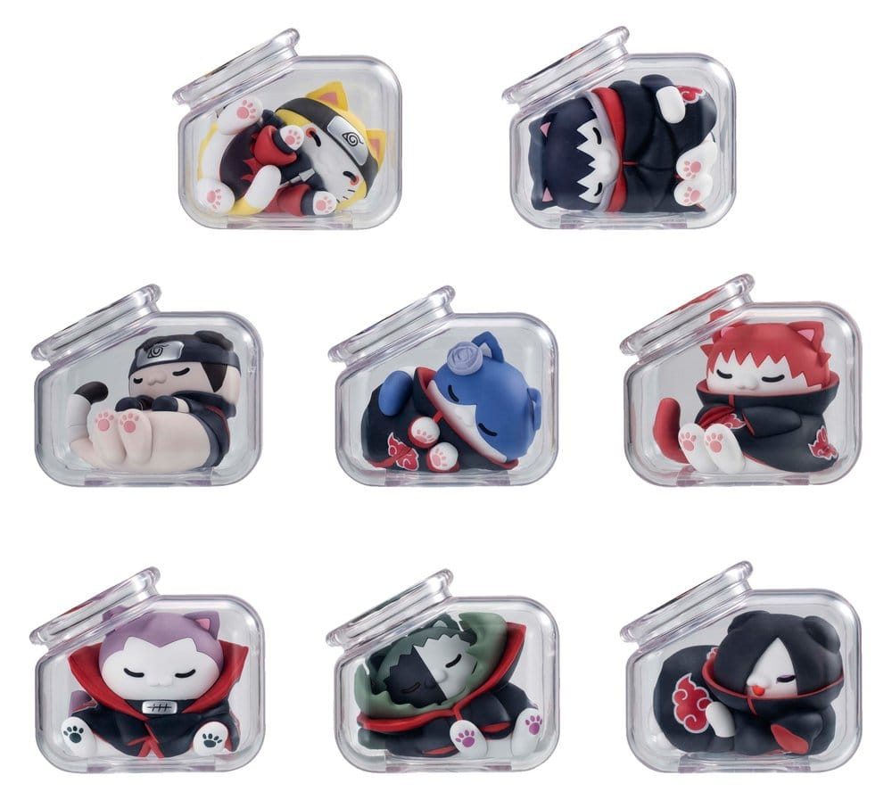 Naruto Shippuden Mega Cat Project Mini Figures Good Night Nyaruto! Gathering Akatsuki Edition Vol. 1 Blind Box Display (8)