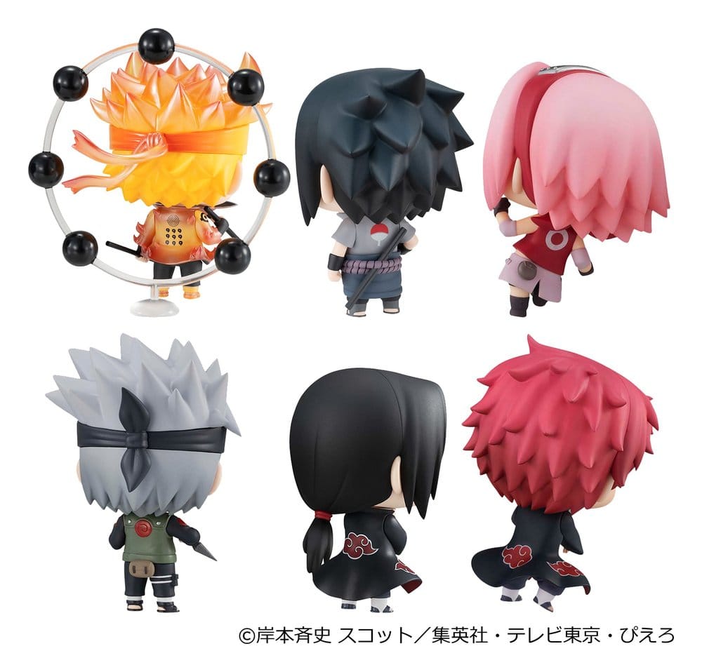 Naruto Shippuden ChimiMega Series Mini Figures Mascot Collection 1 Blind Box Display (6)