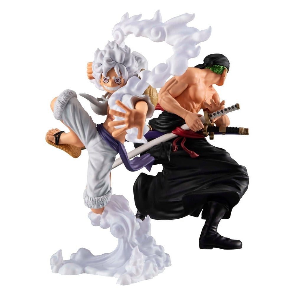 One Piece Wallstar PVC Figures 2-Pack Monkey D. Luffy Gear Fifth & Roronoa Zoro (with gift) - MegaHouse Statues