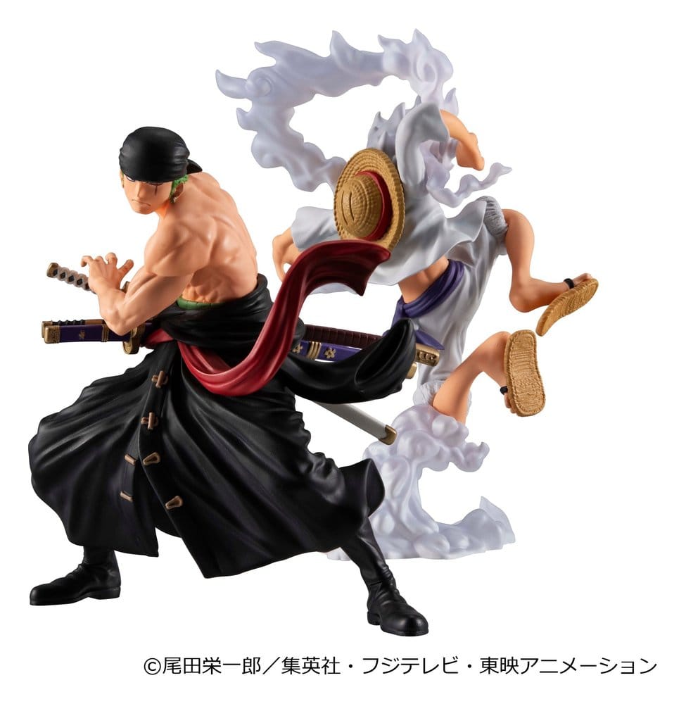 One Piece Wallstar PVC Figures 2-Pack Monkey D. Luffy Gear Fifth & Roronoa Zoro (with gift)