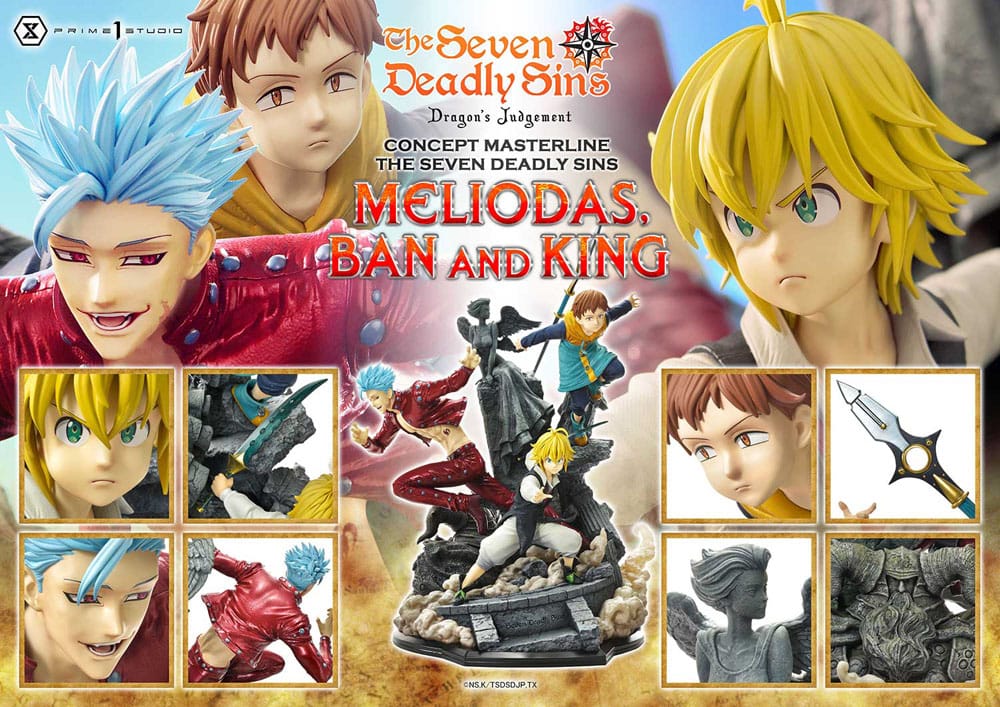 Seven Deadly Sins Concept Masterline Series Statue Meliodas, Ban and King 55 cm - Prime 1 Studio Statues & Busts