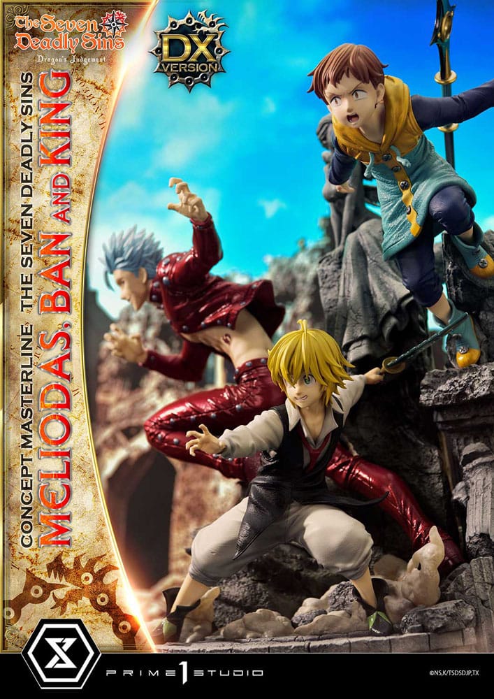 Seven Deadly Sins Concept Masterline Series Statue Meliodas, Ban and King Deluxe Version 55 cm - Prime 1 Studio Statues & Busts