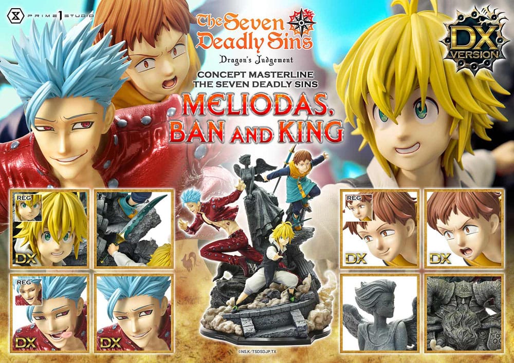 Seven Deadly Sins Concept Masterline Series Statue Meliodas, Ban and King Deluxe Version 55 cm - Prime 1 Studio Statues & Busts