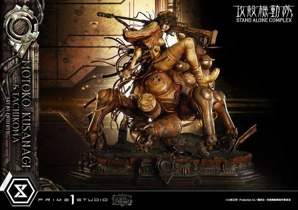 Ghost in the Shell Stand Alone Complex The Legend of Beauty and the Beast Statue 1/4 Motoko Kusanagi & Tachikoma Art by Entei Ryu Bonus Version 53 cm - Prime 1 Studio Statues & Busts