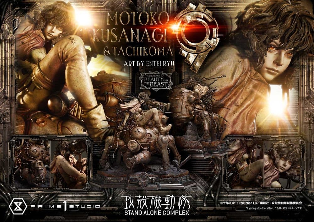Ghost in the Shell Stand Alone Complex The Legend of Beauty and the Beast Statue 1/4 Motoko Kusanagi & Tachikoma Art by Entei Ryu Bonus Version 53 cm - Prime 1 Studio Statues & Busts