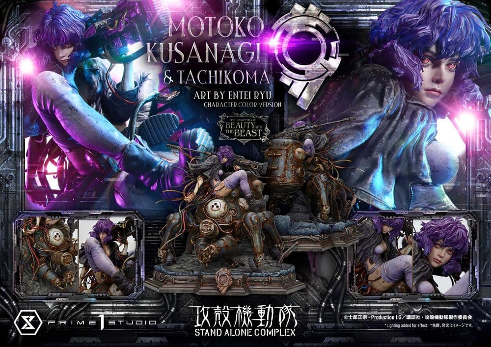 Ghost in the Shell Stand Alone Complex The Legend of Beauty and the Beast Statue 1/4 Motoko Kusanagi & Tachikoma Character color Art by Entei Ryu 53 cm - Prime 1 Studio Statues & Busts