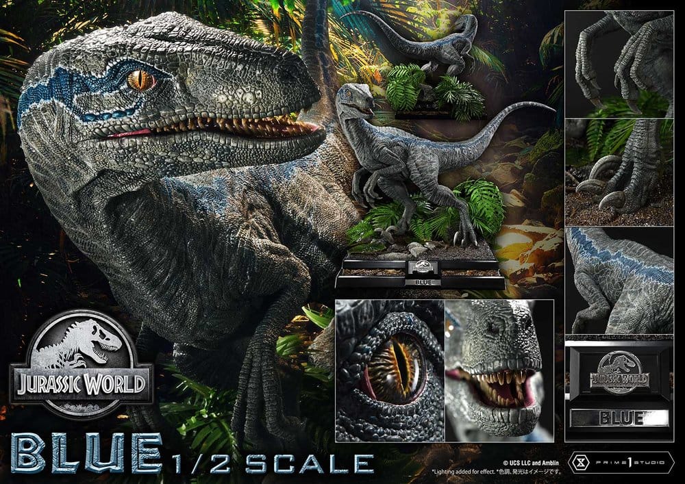 Jurassic World: Fallen Kingdom (Film) Legacy Museum Collection Statue 1/2 Blue 88 cm - Prime 1 Studio Statues