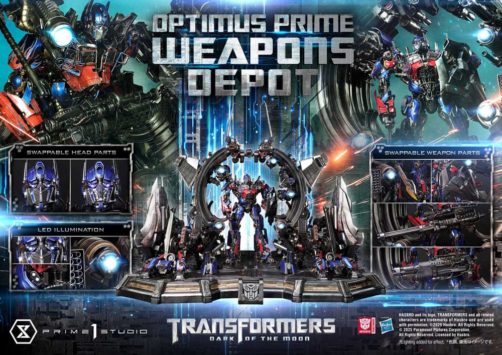 Transformers: Dark of the Moon (Film) Museum Masterline Statue Optimus Prime Weapons Depot Bonus Version 127 cm - Prime 1 Studio Statues & Busts