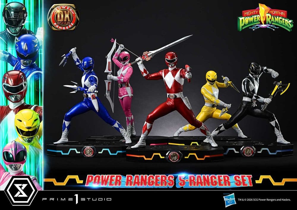 Mighty Morphin Power Rangers Premium Masterline Set of 5 Statues 1/4 Deluxe Bonus Version 62 cm - Prime 1 Studio Statues