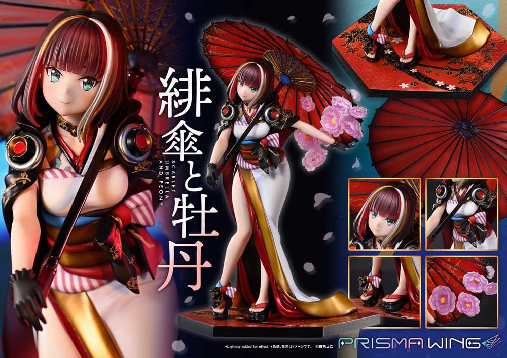 Original Illustration by Fuzichoco Prisma Wing PVC Statue 1/7 Scarlet Umbrella And Peony 28 cm - Prime 1 Studio Statues & Busts