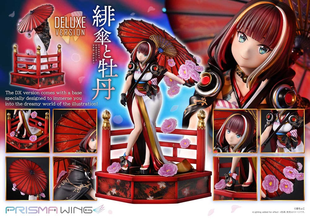 Original Illustration by Fuzichoco Prisma Wing PVC Statue 1/7 Scarlet Umbrella And Peony Deluxe Version 32 cm - Prime 1 Studio Statues & Busts
