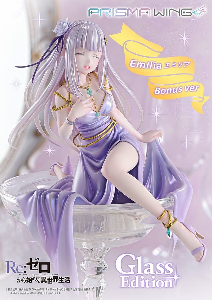Re:Zero Prisma Wing Statue 1/7 Emilia Glass Edition Bonus Version - Prime 1 Studio Statues