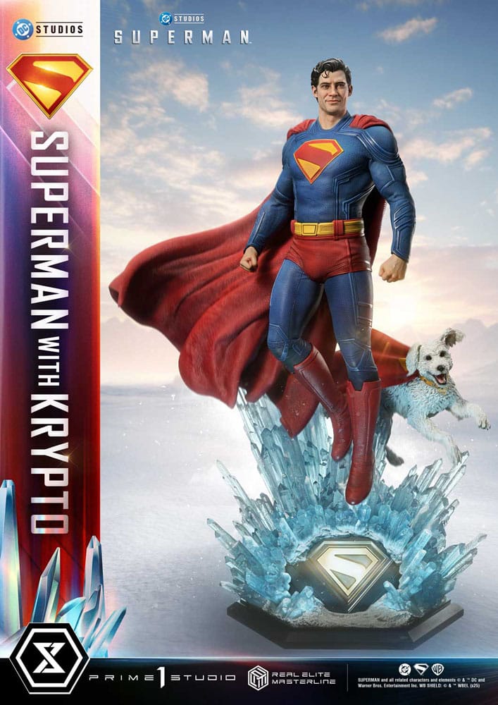 Superman 2025 Real Elite Masterline Series Statue 1/3 Superman with Krypto 95 cm
