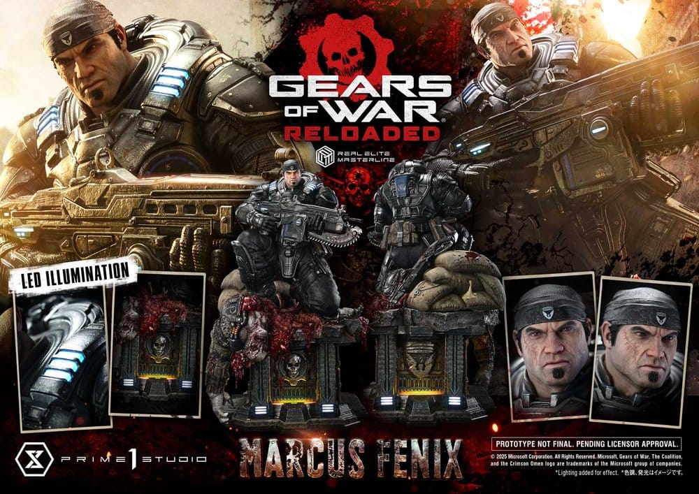 Gears of War: Reloaded Real Elite Masterline Series Statue 1/3 Marcus Fenix Ultimate Version 97 cm - Prime 1 Studio Statues & Busts