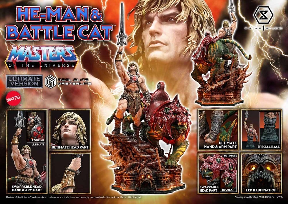 Masters of the Universe Real Elite Masterline Series Statue 1/4 He-Man & Battle Cat Ultimate Bonus Version 86 cm - Prime 1 Studio Statues & Busts