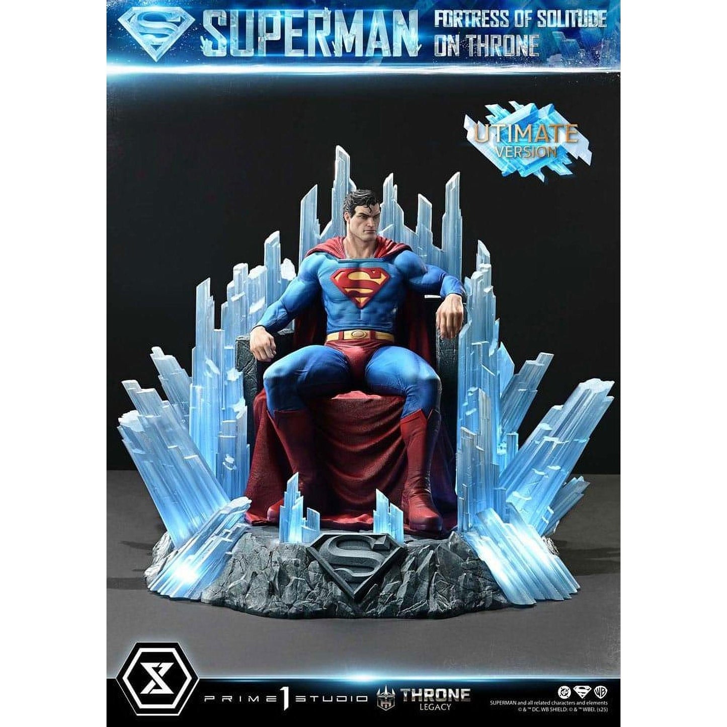 DC Comics Throne Legacy Collection Statue Statue 1/4 Superman Fortress of Solitude on Throne (Design by Gabriele Dell'Otto) Ultimate Bonus Version - Prime 1 Studio Statues & Busts