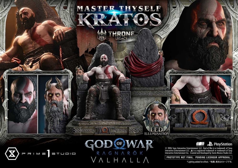 Throne Legacy God of War Series Statue 1/3 Ragnarok Master Thyself Kratos 67 cm - Prime 1 Studio Statues