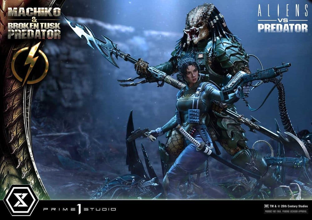 Aliens vs. Predator (Comic) Ultimate Premium Masterline Statue 1/4 Machiko & Broken Tusk Predator 79 cm - Prime 1 Studio Statues