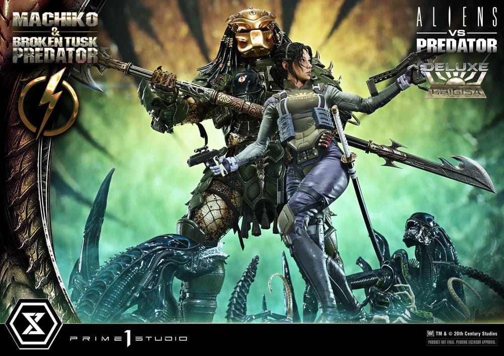 Aliens vs. Predator (Comic) Ultimate Premium Masterline Statue 1/4 Machiko & Broken Tusk Predator Deluxe Version 84 cm - Prime 1 Studio Statues
