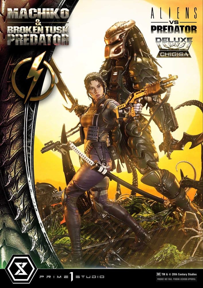 Aliens vs. Predator (Comic) Ultimate Premium Masterline Statue 1/4 Machiko & Broken Tusk Predator Deluxe Version 84 cm - Prime 1 Studio Statues