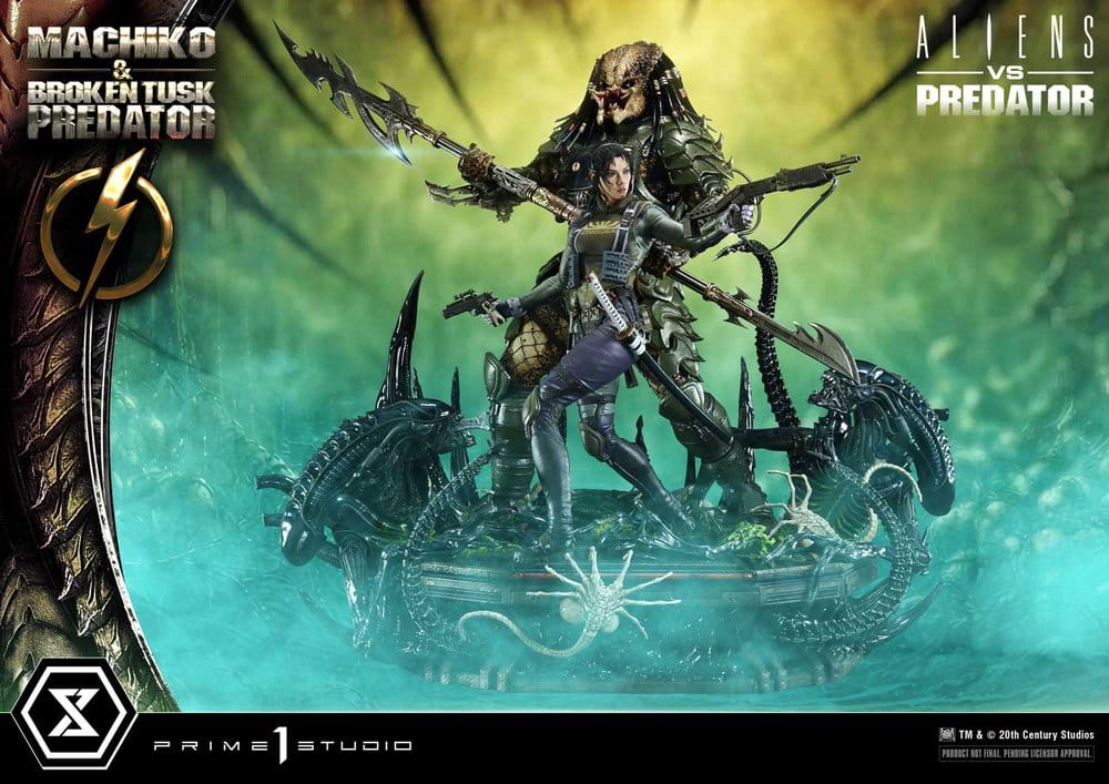 Aliens vs. Predator (Comic) Ultimate Premium Masterline Statue 1/4 Machiko & Broken Tusk Predator Deluxe Version 84 cm - Prime 1 Studio Statues
