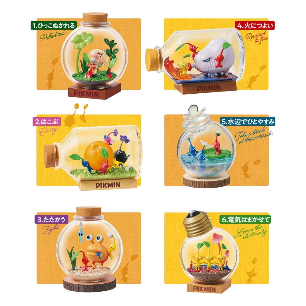 Pikmin Mini Figures 6 cm Terrarium Collection Display Box Qty 6 - Re-Ment Blind Boxes, Mini Figures & Capsule Toys
