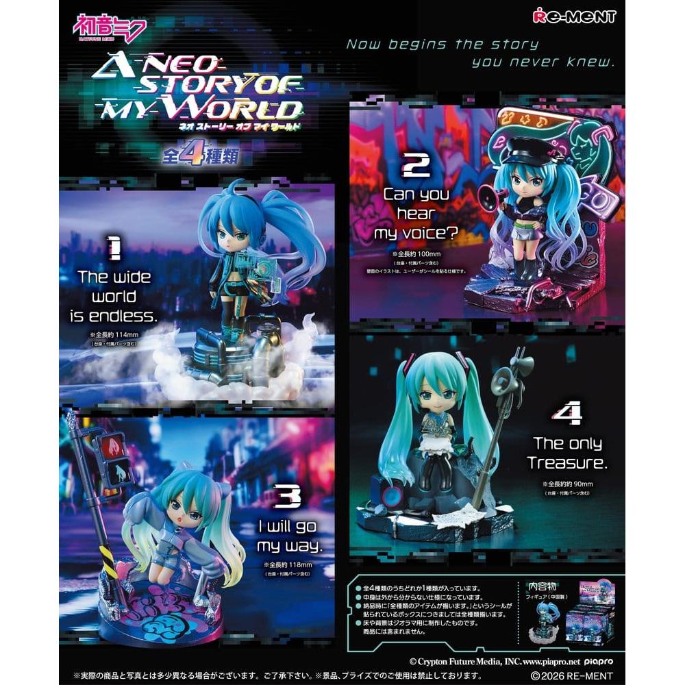 Hatsune Miku Mini Figures Neo Story 12 cm Blind Box Display 4 - Re-Ment Mini Figures