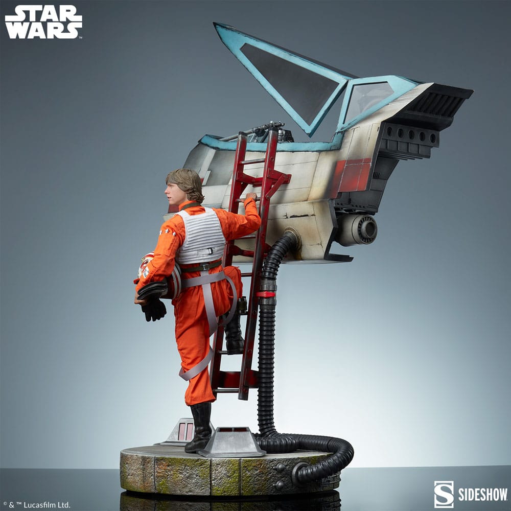 Star Wars Premium Format Statue Luke Skywalker & X-Wing: Red Five, Standing By 76 cm - Sideshow Collectibles Statues