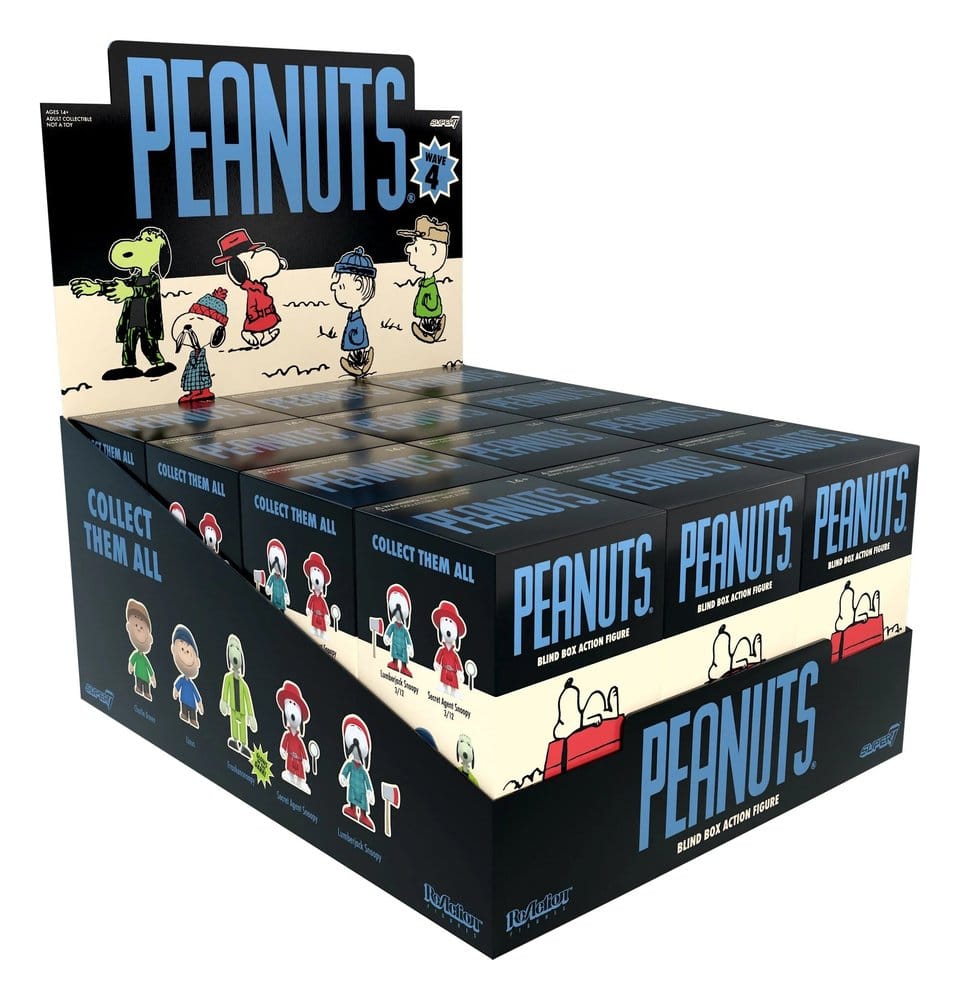 Peanuts Action Figure Blind Box Wave 4 Display Box Qty 12 - Super7 Action Figures, Blind Boxes