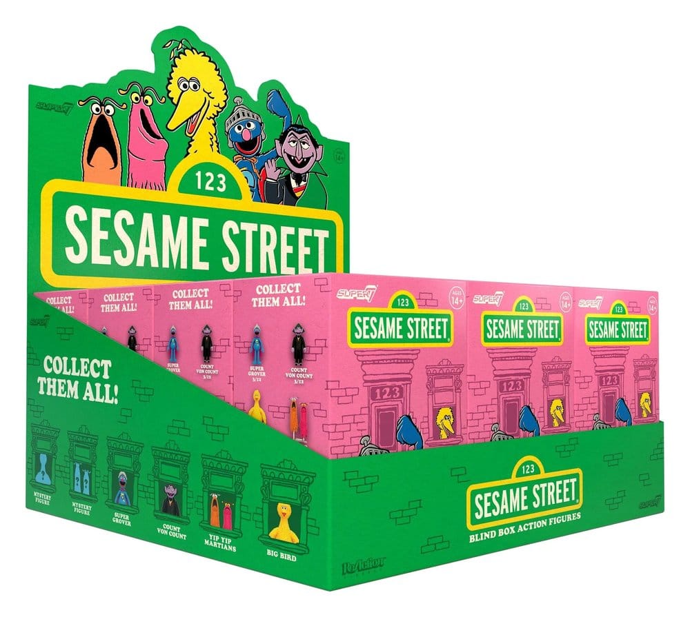 Sesame Street Action Figure Blind Box Wave 2 Display Box Qty 12 - Super7 Action Figures, Blind Boxes