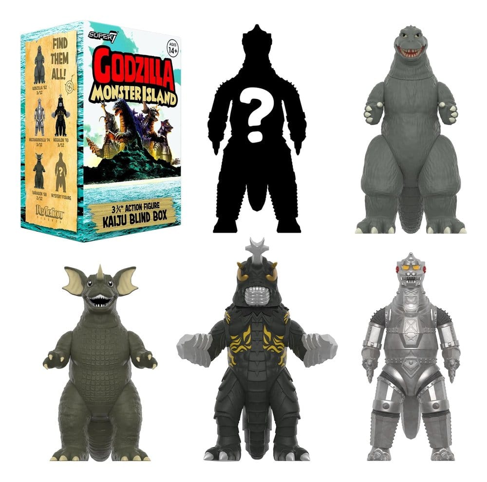Godzilla Toho (Monster Island) Action Figure Blind Box Wave 7 Display Box Qty 12 - Super7 Action Figures, Blind Boxes