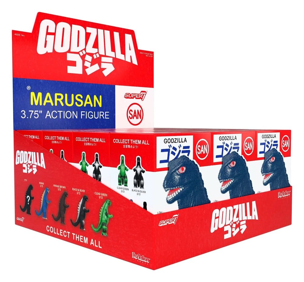 Godzilla Toho (Marusan) Action Figure Blind Box Wave 6 Display Box Qty 12 - Super7 Action Figures, Blind Boxes