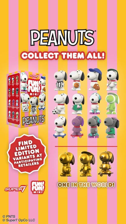 Peanuts Fun! Fun! Mini Figures Wave 01 Athlete Snoopy Blind Box Display (9) - Super7 Blind Boxes