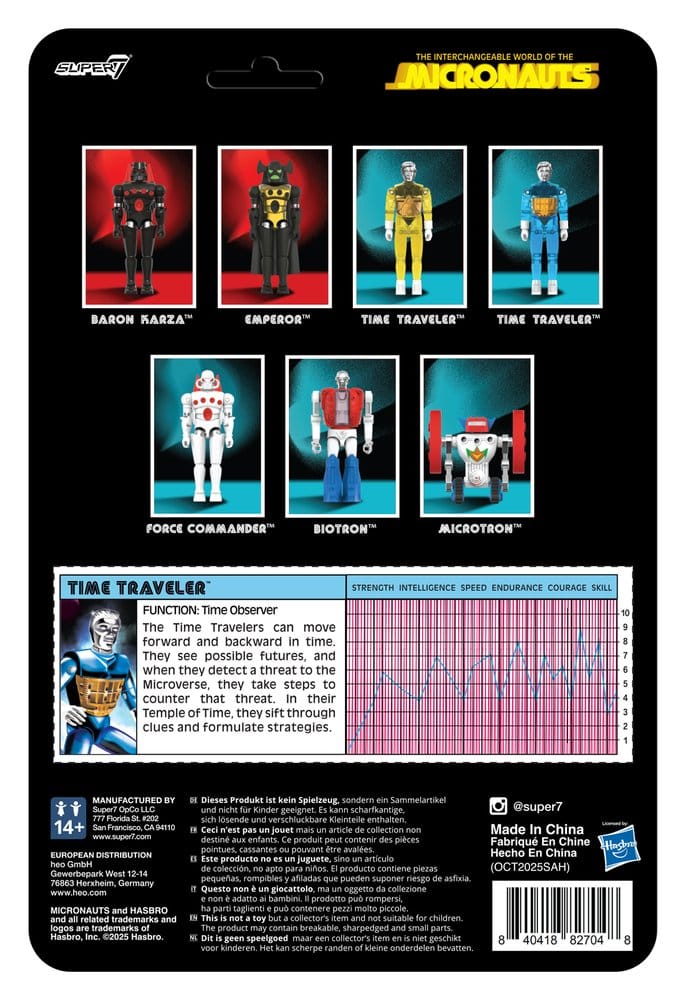 Micronauts ReAction+ Action Figure Wave 03 Time Traveler (Translucent Blue) - Super7 Action Figures