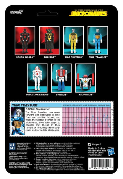 Micronauts ReAction+ Action Figure Wave 03 Time Traveler (Translucent Blue) - Super7 Action Figures